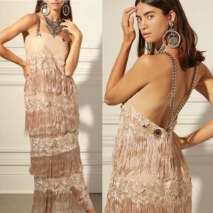 DLEX Black Chain Strap Dress in Fringe